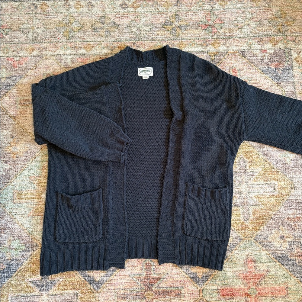 Navy Open-Front Cardigan
